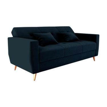Imagem de Sofá Cama Rocoo 205cm Reclinável Veludo Preto - Sallar Home