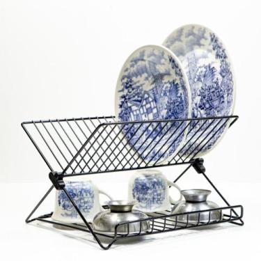 Imagem de Escorredor De Louça Dobravel Com Bandeja Preto - Fiver