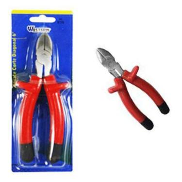 Imagem de Alicate De Corte Diagonal 6'' Com Cabo Vermelho Na Cartela - Oem