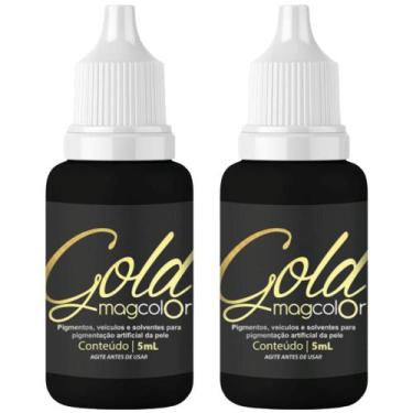 Imagem de Pigmento Mag Color Gold 5ml Micropigmentação - 2 Unidades, Preto E Pre