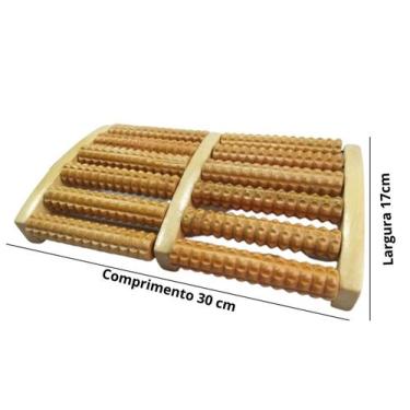 Imagem de Massageador Rolo Madeira Para Pés Relax Circulação Fisioterapia-Aparel