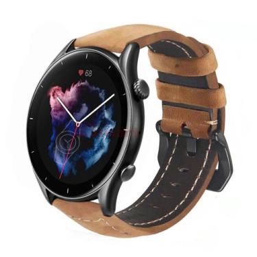 Imagem de Pulseira De Couro Para Gtr2 / Gtr 47mm / Gtr3 / Gtr3 Pro - Envelhecido