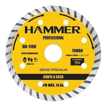 Imagem de Kit 2 disco diamantado para serra marmore turbo 110 x  20mm hammer