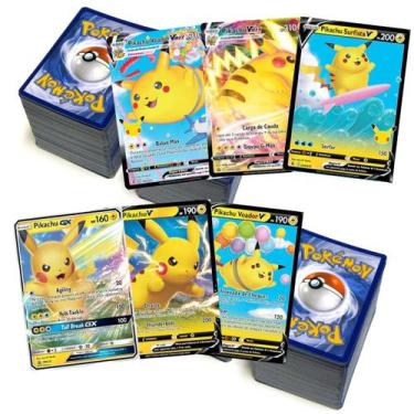 Imagem de Pokémon 50 cartas + 1 Pikachu Ultra Raro GARANTIDO - ORIGINAL - Pokemo