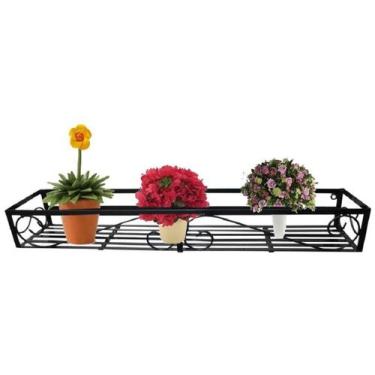 Imagem de Floreira De Janelas Em Ferro Vasos Flores Folhagens Plantas 60 Cm - Jo
