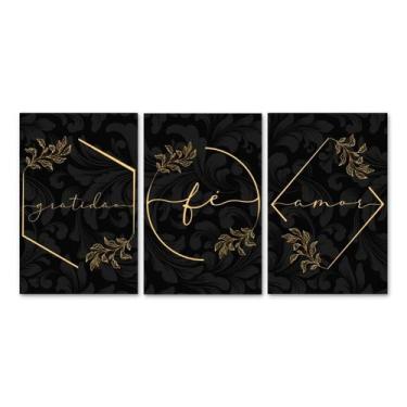 Imagem de Kit 3 Placas Decorativas Frases Gratidão Floral 20x30 cm Mdf - Art Pri