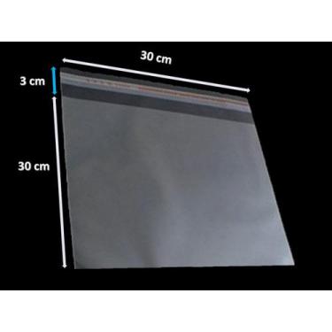 Imagem de Saco Adesivado Saquinho Plástico Transparente 30x30 100 Un - J&C