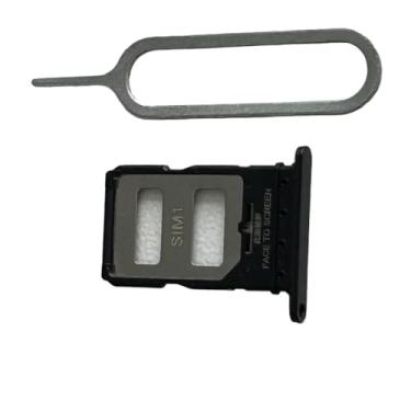 Imagem de zhxchzhi Substituição do suporte da bandeja do cartão SIM OEM + pino para Xiaomi Redmi Note 13 Pro + Plus 5G Preto