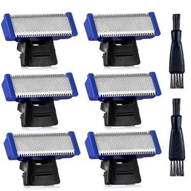 Imagem de 6 peças de cabeça de substituição de barbeador compatível com lâminas de substituição Solo Trimmer Micro Touches Solo Razor Blades (6 peças + 2 escovas)