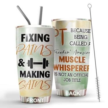 Imagem de MEDROC Copo de aço inoxidável para fisioterapeuta, 590 ml, presentes engraçados de fisioterapeuta a granel para aniversário, Natal, presentes da semana de fisioterapia para mulheres e homens, xícara de café fisioterapeuta