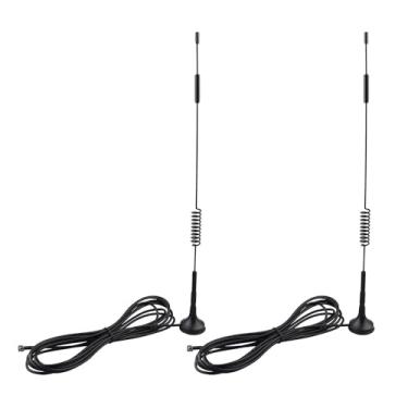 Imagem de Futheda 2 peças de antena 4G LTE 12dBi TS9 macho base magnética antena de rede externa com cabo de 3 m compatível com Vodafone EE O2 Three Netgear Huawei 4G LTE WiFi Hotspot USB Modem Aircards