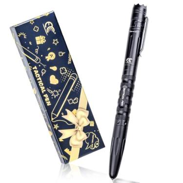 Imagem de MCCC Caneta Tática com Lanterna LED, Pilha AAA, Duas Tintas, Autodefesa, EDC, Alumínio, 60 Lúmens