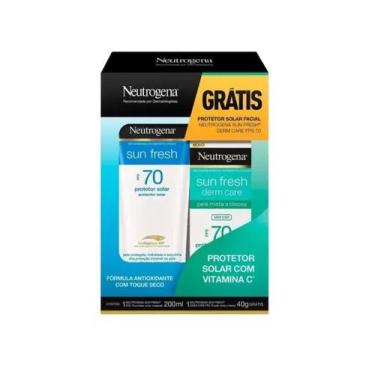 Imagem de Kit Protetor Solar Neutrogena Sun Fresh FPS 70 Corporal com 200ml + Fa