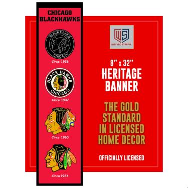 Imagem de Winning Streak Faixa Sports NHL Chicago Blackhawks Heritage - Decoração de parede para fãs de esportes