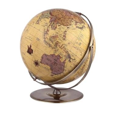 Imagem de Globos Mais novo globo mundial com bola de aço inoxidável e globo base 16,5 "/42 cm Grande mapa mundi educacional para crianças decorativo