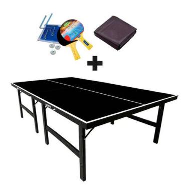 Imagem de MESA DE PING PONG COR PRETA MDP 15mm 1010 KLOPF + KIT Completo 5031 + 
