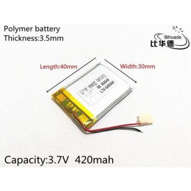 Imagem de 10 Baterias 3,7v 420mah Rastreador 3,5mm X 30mm X 40mm Mp3 - - KMIG