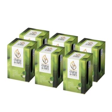 Imagem de Kit 6 Velas Maça Verde Aromáticas Perfumada Decorativa 60g - Chama de 