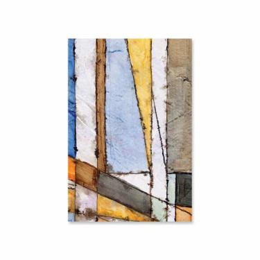 Imagem de Placa Decorativa MDF Abstrato Geométrico Colorido 20x30cm - Quartinhos