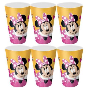 Imagem de Kit 6 Copos Festa Infantil Melamina Rosa Minnie Disney 300ml - Tuut - 