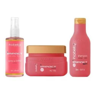 Imagem de Hobety Kit Impact Morango Shampoo Mascara e Spray de Brilho