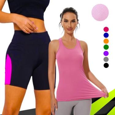 Imagem de KIT Camiseta REGATA DRY FIT Feminina + SHORT Leg Legging REDINHA Suple
