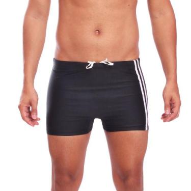 Imagem de Sunga Boxer Masculina Com Friso Moda Praia Verão Preto - Areia Tropica
