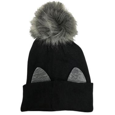 Imagem de Gorro Touca Infantil Com Orelha De Gatinho e Pompom Quentinho Inverno 
