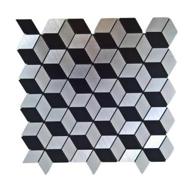 Imagem de Pastilha Aluminio Adesiva Decoração Banheiro Cozinha Tri Dim - NeoBlue