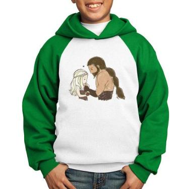 Imagem de Moletom Infantil Khal Drogo e Daenerys Targaryen - Foca na Moda, Branc
