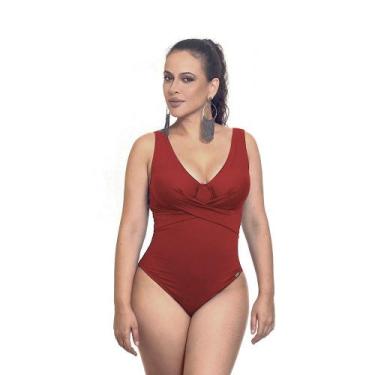 Imagem de Maiô Praia Meia Taça Plus Size Com Bojo Alça Dupla Larga - Estigma, 50