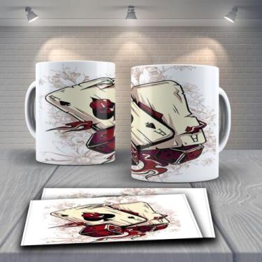 Imagem de Caneca Xícara  Baralho Truco Naipes Personalizada Ás De Copas Porcelan