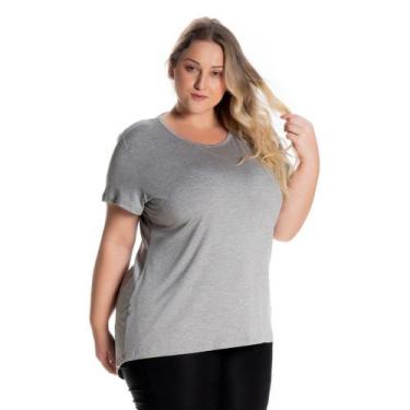 Imagem de Blusa Feminina Plus Size Mullet 1126 - Mulher Única, G1, Mescla claro
