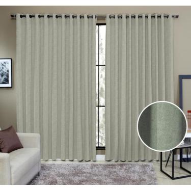 Imagem de Cortina Tecido Rustico 3,00M x 2,40M Semi Blackout Verde Oliva - Ibiti