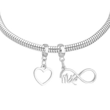 Imagem de Pulseira Mãe Berloque Banhado a Prata 925 - Work Semijoias, 22 cm (pul