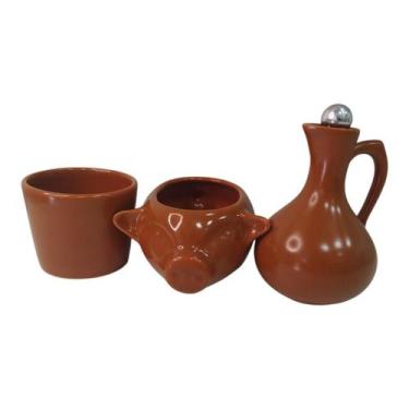 Imagem de Jogo Bowl +molheira +Jarra azeite decor Caramelo Fosco - Arte