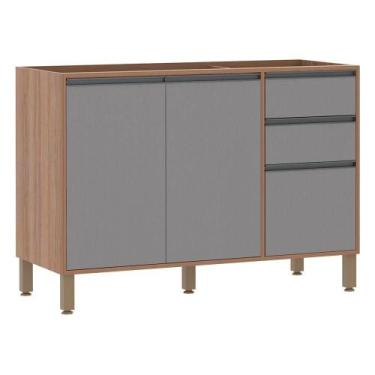 Imagem de Balcão 120 Cm 2 Portas De Abrir Vanilla C/Cinza Puro - LUCIANE