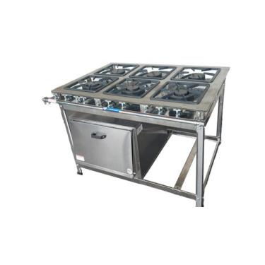 Imagem de Fogão Industrial 6 Bocas 40x40 QD 170 QS 130 Baixa Pressão Perfil 8 em