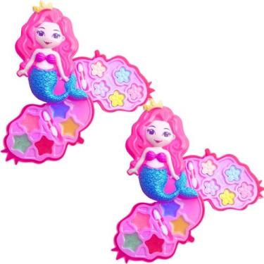 Imagem de kit 2 maquiagem infantil sereia brinquedo infantil para menina com som