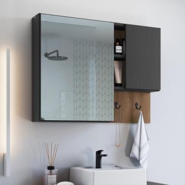 Imagem de Armário Espelheira para Banheiro com 2 Portas e Nichos - Prodecor