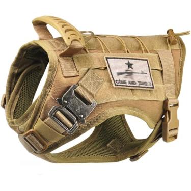 Imagem de SALFSE Colete tático para cães de serviço K9, colete militar Molle para treinamento ao ar livre, impermeável, com alça de borracha e fivela de metal
