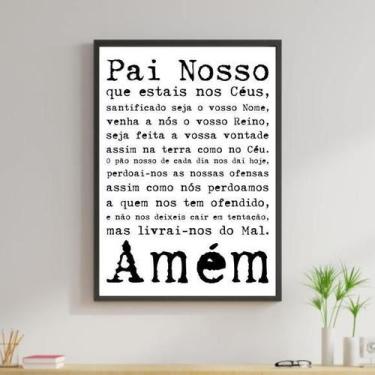 Imagem de Quadro Oração Pai Nosso 33X24Cm - Com Vidro - Quadros On-Line
