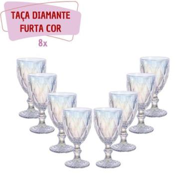 Imagem de Jogo de taça Diamante Vidro Água Vinho Furta cor 340ml 8 Uni - PRATICA