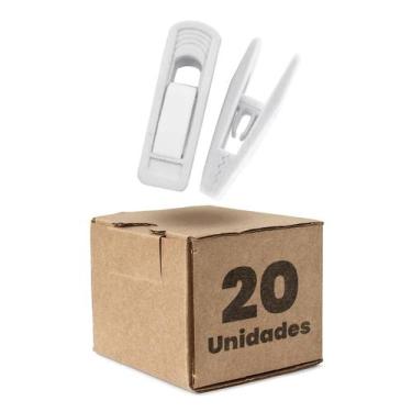 Imagem de Kit 20 Presilhas de Veludo Para Cabides Prendedor Cor Branco - Arboret
