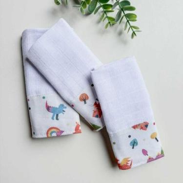 Imagem de Kit 3 Fraldas de Boca com Saquinho Presenteável Ceci Petit Home, Reino