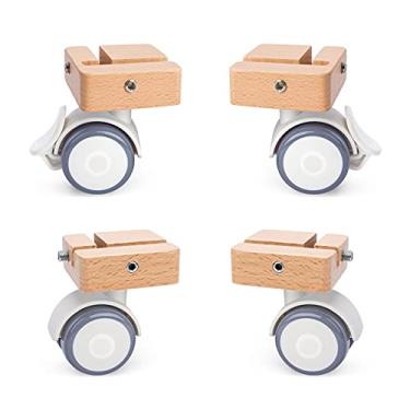 Imagem de Niteangel Roda universal de suplemento – Serve para Niteangel Bigger World – gaiola de hamster de MDF Aspen para mover sua gaiola de hamster simplesmente (Burlywood, para um mundo maior - porta de