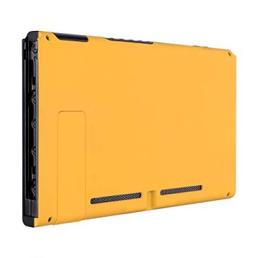 Imagem de EXtremeRate Console placa traseira DIY capa de reposição para console Nintendo Switch com suporte – JoyCon Shell não incluído, Caution Yellow, Console Back Plate