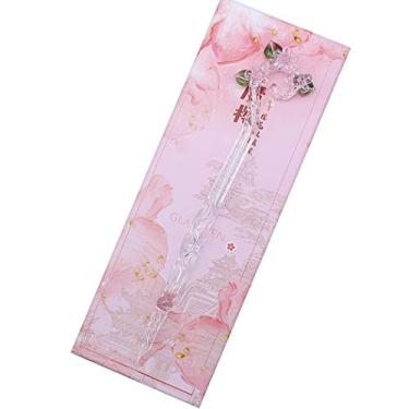 Imagem de SIPLIV Caneta de imersão de vidro feita à mão - Sakura Crystal Magic Pen - Rosa