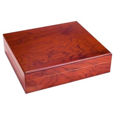 Imagem de Pequeno Humidor de charuto grande capacidade desktop caixa de charuto madeira forrado charuto humidor caso de armazenamento de madeira de cedro com higrômetro Feito à mão