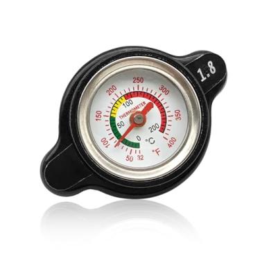 Imagem de Tampa do radiador de 1,8 bar, tampa do radiador de alta pressão de 25,6 psi com medidor de temperatura compatível com Honda, Kawasaki, Suzuki, Yamaha, Polaris Ranger, Husqvarna Dirt Bike, KTM e mais